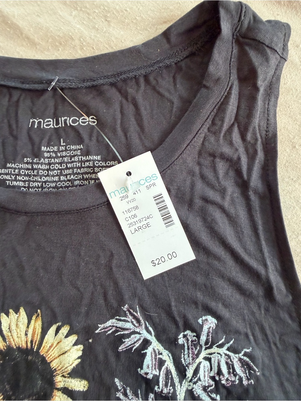 Maurice’s Black Tank NWT - Picture 2 of 2